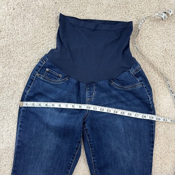 Indigo Blue Super Stretch Maturnity Jeans L Blue Denim Boot Cut - Picture 7 of 15